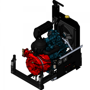 Fire pump on chassis