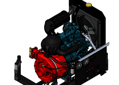 Fire pump on chassis