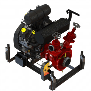 Portable fire pump with gasoline engine