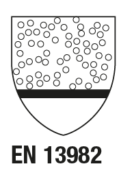 EN 13982-1: 2004/A1: 2011 Vestuário de proteção para uso contra partículas sólidas