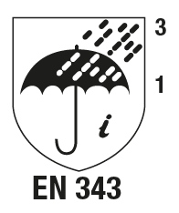 EN 343+A1 : 2007 Vêtements de protection - Pro- tection contre la pluie.