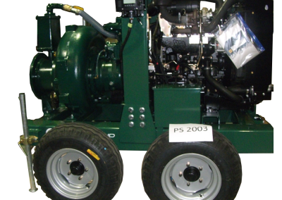 Twin axles for towable pump