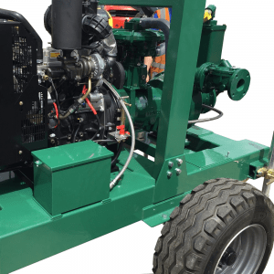 Single axle trailer with pump