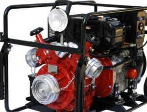Fire engine with work light