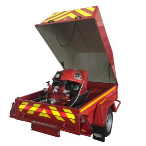 Fire engine on trailer