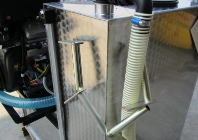 L-shaped stainless steel tank