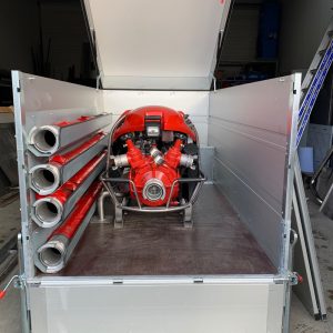 Fire trailer with intervention accessories