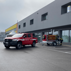 Recogida con remolque de bomberos Euromast