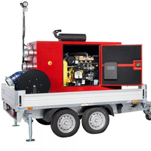 Intervention trailer for fire brigades
