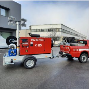 Remorque intervention pompiers avec pickup