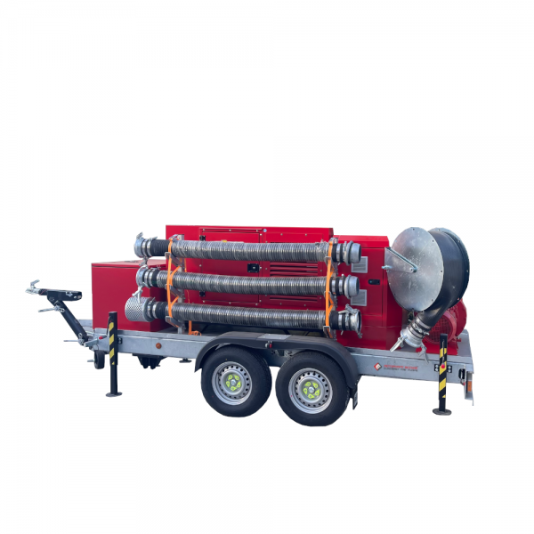 Self-priming electric pump with generator on road trailer (550m3 / h max)