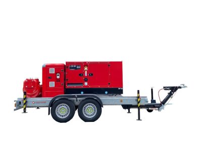 Self-priming electric pump with generator on road trailer (550m3 / h max)